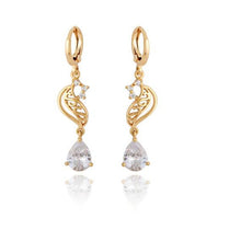 Cubic Zirconia Crystal water Drop Dangle Earrings gold Plated Women Earrings Fashion jewelry SM6