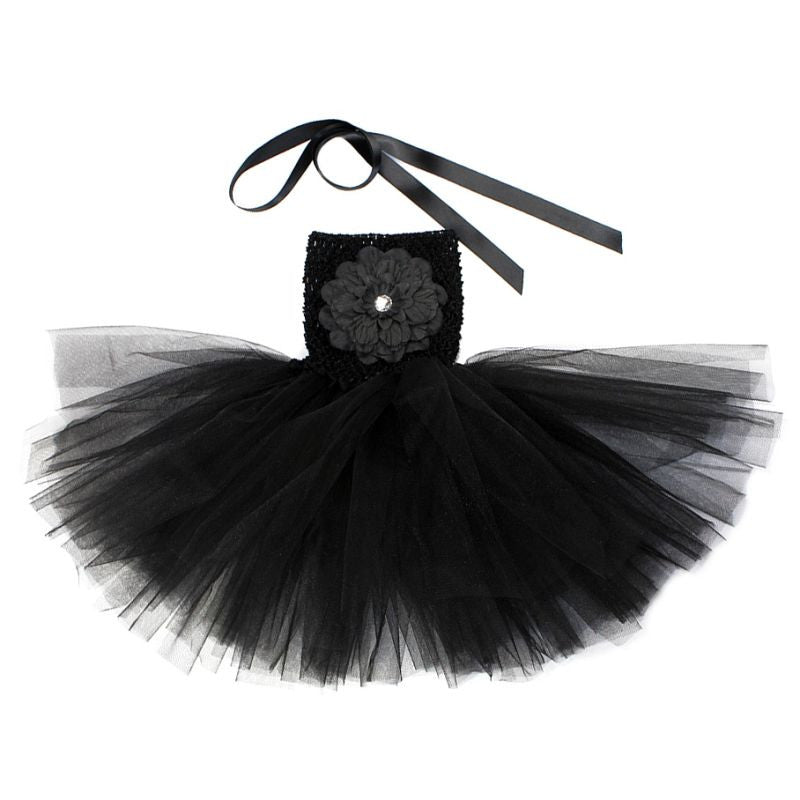 Kids Clothing Dresses For Girls Casual Flower Ball Gown Tutu Birthday Party Dress Solid Baby Children Clothes SM6