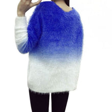 Brand Sweater Women Sexy O-neck Sweaters Loose Fluffy Wool Pullovers SM6