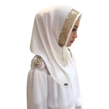 New Women Vintage Muslim Golden Fringe Embroidery Floral Caps Hijab Islamic Full Cover Scarf Hats Y03 SM6