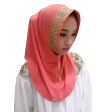New Women Vintage Muslim Golden Fringe Embroidery Floral Caps Hijab Islamic Full Cover Scarf Hats Y03 SM6