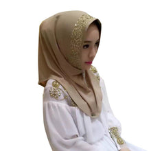 New Women Vintage Muslim Golden Fringe Embroidery Floral Caps Hijab Islamic Full Cover Scarf Hats Y03 SM6