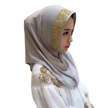 New Women Vintage Muslim Golden Fringe Embroidery Floral Caps Hijab Islamic Full Cover Scarf Hats Y03 SM6