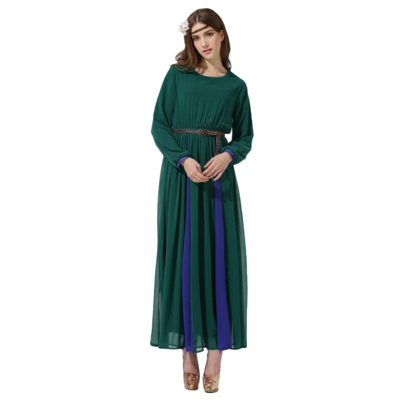Elegant Women Long Chiffon Dress Vintage Kaftan Jilbab Islamic Muslim Abaya Cocktail Party Y6 SM6