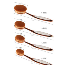 Rose Gold 10pcs Tooth Brush Shape Oval Makeup Brush Set MULTIPURPOSE Professional Foundation Powder Brush Kit Makeup Tools SM6