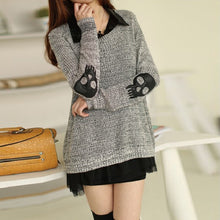 Women Sweater Fashion Casual Skull Print Work Office Pullover Loose Knitted Sweaters SM6