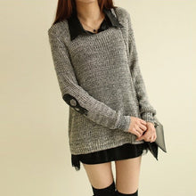 Women Sweater Fashion Casual Skull Print Work Office Pullover Loose Knitted Sweaters SM6