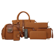 6PCS Women PU Leather Handbag Set Snake Skin Texture Ladies Designer Handbags Sets Zipper Hasp Elegant 6 PCS Tote Bag Wallet Set SM6