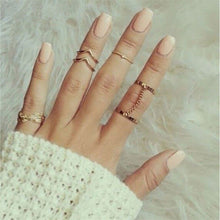 6pc Stacking punk bague femme rings gold midi ring set finger knuckle Charm sheet glass for anelli ring For Women SM6