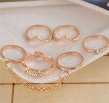 6pc Stacking punk bague femme rings gold midi ring set finger knuckle Charm sheet glass for anelli ring For Women SM6