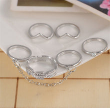 6pc Stacking punk bague femme rings gold midi ring set finger knuckle Charm sheet glass for anelli ring For Women SM6