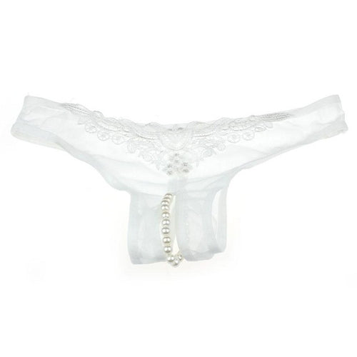 7 Color Sexy Underwear Women PantiesLace+Synthetic Pearl Briefs One Size Ladies Intimates Underpants tangas women sexy SM6