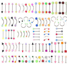 72Pcs Stainless Acrylic Ball Barbell Bar Eyebrow Nose Tounge Ring Body Piercing  SM6