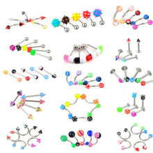 72Pcs Stainless Acrylic Ball Barbell Bar Eyebrow Nose Tounge Ring Body Piercing  SM6