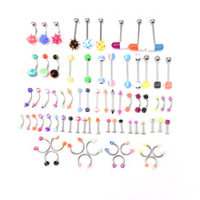72Pcs Stainless Acrylic Ball Barbell Bar Eyebrow Nose Tounge Ring Body Piercing  SM6