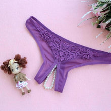 7Colors Sexy Women Pearl G-String And Thongs Solid Low Waist Open Crotch Underwear Women bragas mujer New Arrival  #425 SM6