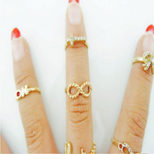 7pc Bague anillos Mujer Jewelry Infinity Gold Mid Nail Knuckle Finger Rings for Women Aneis Femininos SM6