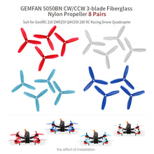 8 Pairs GEMFAN 5050BN 3-blade CWCCW Fiberglass Nylon Propeller for GoolRC 210 ZMRQAV250 Racer 250 RC Multirotors RC Quadcopter SM6