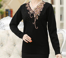 8 color new Fashion women sweater flower embroidery floral knitted wool lady top female pullover shirt S- XXXL 9698 SM6