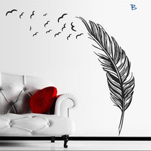 8408 0.7 Left right flying feather Wall Stickers home decor adesivo de parede home decoration wallpaper wall sticker SM6