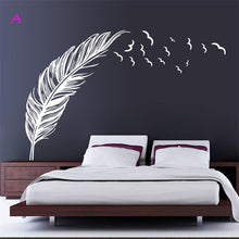 8408 0.7 Left right flying feather Wall Stickers home decor adesivo de parede home decoration wallpaper wall sticker SM6