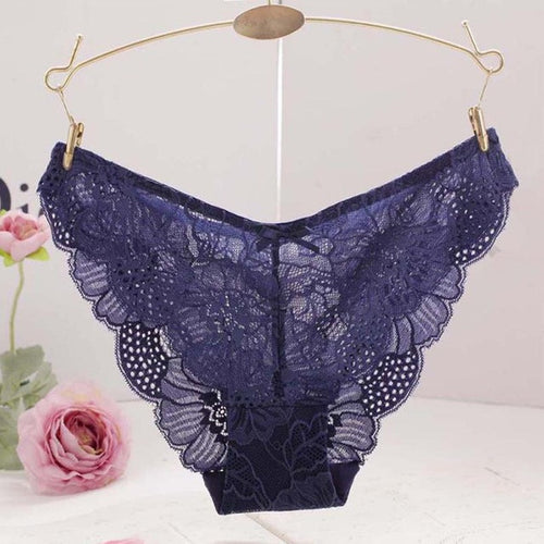 8Color  Hot Sexy Lace Underwear Women Lady Panties Lingerie Hot Underwear Hollow Out Plus Size Transparent Briefs Female #18 SM6