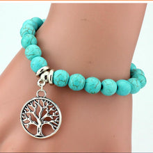 9 Styles Silver Plated DIY Animal Elasticity Charm Bracelet Women Jewelry Pendant Turquoise Bead Bracelet   Bangles SM6