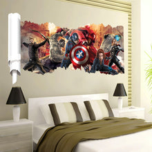 90*50cm newest impression 3D cartoon movie the Avengers Captain home decal wall sticker/boys love kids room decor child gifts SM6