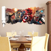 90*50cm newest impression 3D cartoon movie the Avengers Captain home decal wall sticker/boys love kids room decor child gifts SM6