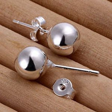 925 Sterling Silver Ball Stud Earring Jewelry 8 mm Bead Earrings For Women  SM6
