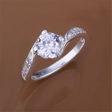 925 jewelry silver plated Ring Fine Silver Plated Zircon Women Men Finger Ring  SM6
