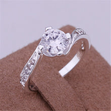 925 jewelry silver plated Ring Fine Silver Plated Zircon Women Men Finger Ring  SM6
