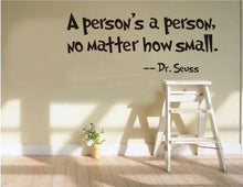 A person's a person, No Matter How Small quote wall decal 8077 decorative adesivo de parede removable vinyl wall sticker SM6