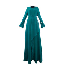 Abaya Jilbab Kaftan Lotus Leaf Maxi Dress Women Islamic Maxi Evening Party Dresses PY3 SM6