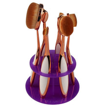 Acrylic Makeup Brush Holder Stand Drying Brush Cosmetic Shelf Rack Toothbrush 6 Hole Oval Makeup Brush Organizer  SM6