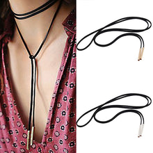 Adjustable Charm Bohemia Sexy Collier Femme 160cm Black Leather Choker Necklace Jewelry  SM6