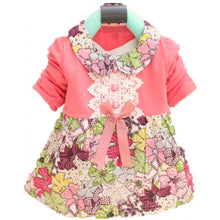 All Season Long Sleeve Doll Collar Baby Girls Dress 0-24Months Infant Floral Lace Bow Clothes Dresses SM6
