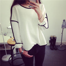 All-match Sweatshirt Geometry Design Loose   Long Sleeve Sweatshirt Women Hoody 3 Colors SM6