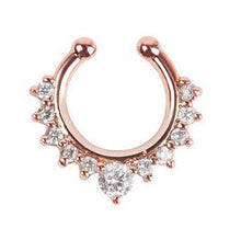 Alloy Rhinestone Nose Hoop Nose Rings Body Piercing Jewelry Fake Septum Clicker Non Piercing Hanger Clip On Jewelry  SM6