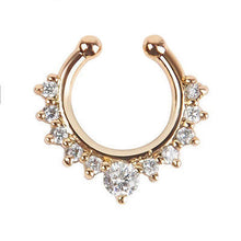 Alloy Rhinestone Nose Hoop Nose Rings Body Piercing Jewelry Fake Septum Clicker Non Piercing Hanger Clip On Jewelry  SM6