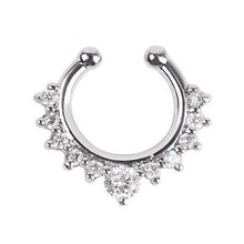 Alloy Rhinestone Nose Hoop Nose Rings Body Piercing Jewelry Fake Septum Clicker Non Piercing Hanger Clip On Jewelry  SM6