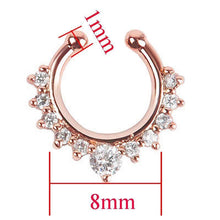 Alloy Rhinestone Nose Hoop Nose Rings Body Piercing Jewelry Fake Septum Clicker Non Piercing Hanger Clip On Jewelry  SM6
