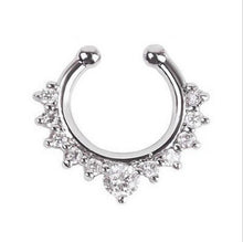 Alloy Rhinestone Nose Hoop Nose Rings Body Piercing Jewelry Fake Septum Clicker Non Piercing Hanger Clip On Jewelry  SM6