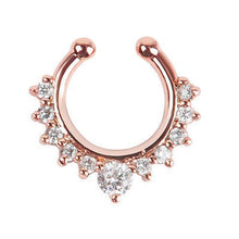 Alloy Rhinestone Nose Hoop Nose Rings Body Piercing Jewelry Fake Septum Clicker Non Piercing Hanger Clip On Jewelry  SM6