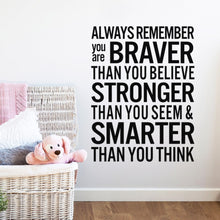 Always Remember Characters Wall Stickers Home Decor Decals Art  Modern Removable TV Background Wall Black PVC 57*75CM SM6