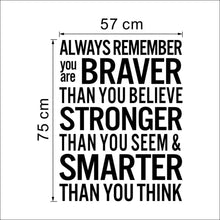 Always Remember Characters Wall Stickers Home Decor Decals Art  Modern Removable TV Background Wall Black PVC 57*75CM SM6