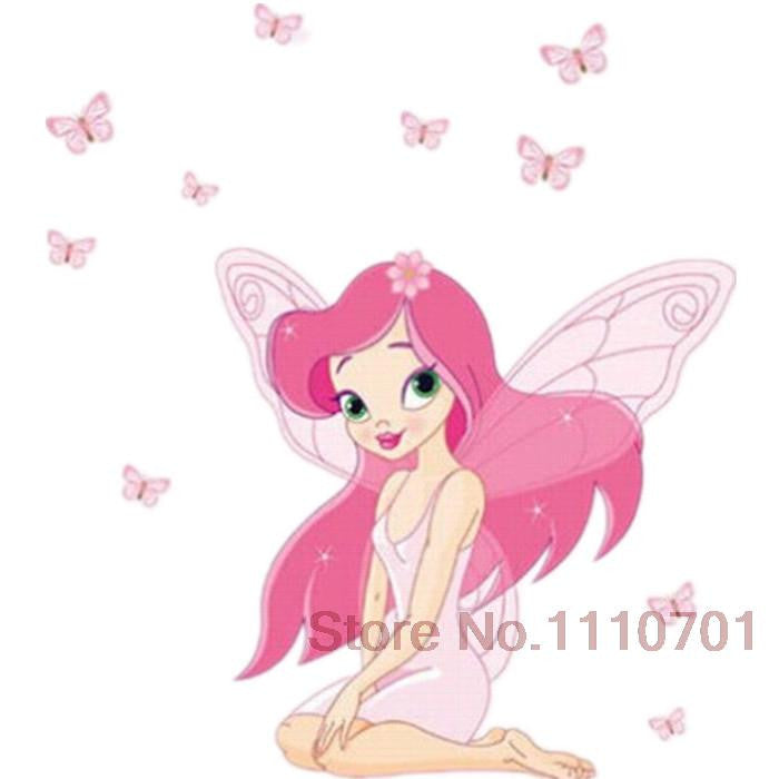 Angel girl butterfly vinyl wall stickers for kids rooms girls home decor living room sofa wall decals children home decoration SM6