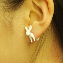 Animal Bunny Ear Stud Punk Rabbit Earrings Women's Jewelry White Red Color  SM6