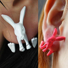 Animal Bunny Ear Stud Punk Rabbit Earrings Women's Jewelry White Red Color  SM6