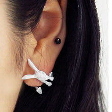 Animal Bunny Ear Stud Punk Rabbit Earrings Women's Jewelry White Red Color  SM6